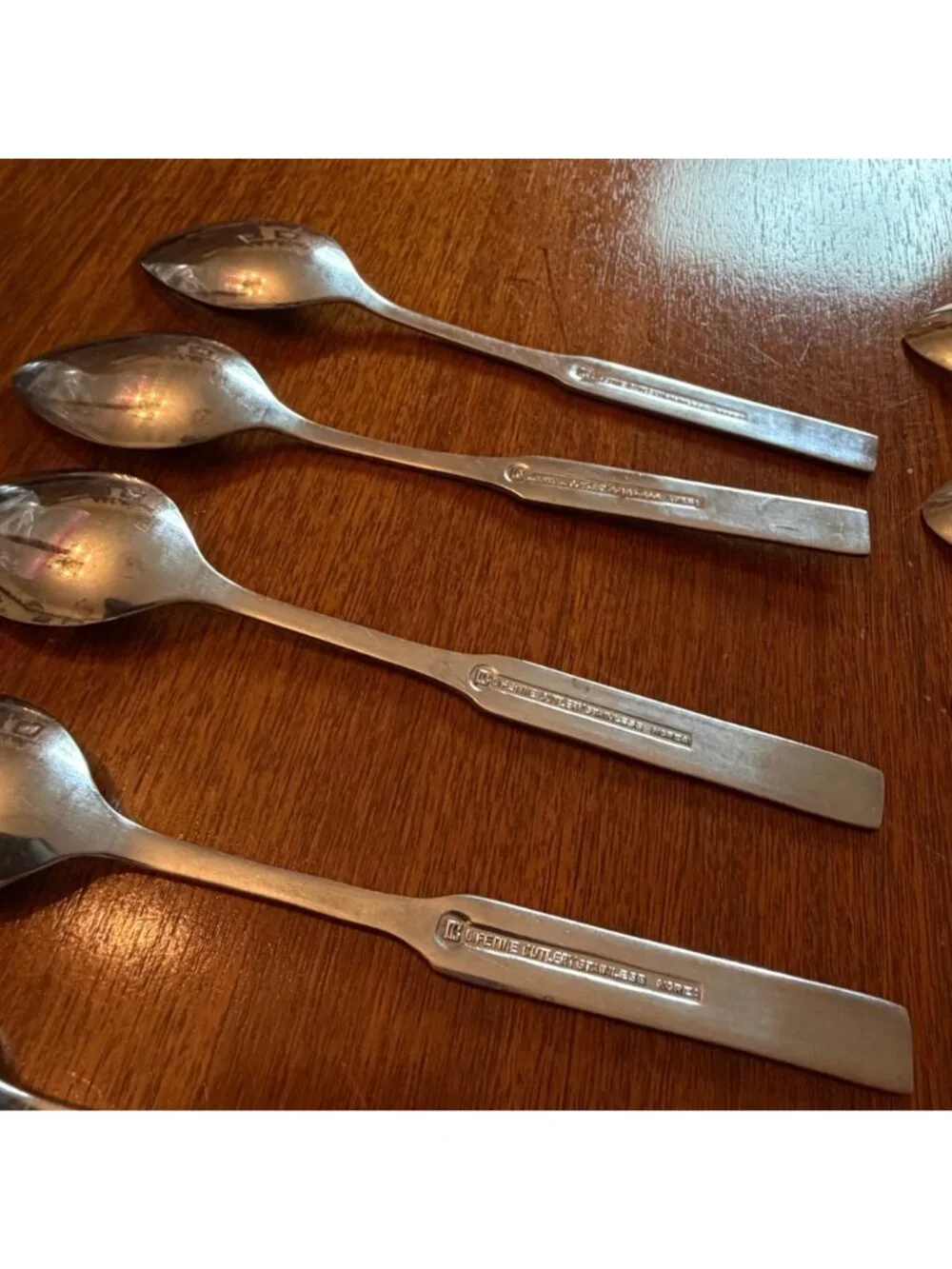 Lifetime Cutlery MCM Flatware Floral Geometric Handle 16 Pc Korea Vintage